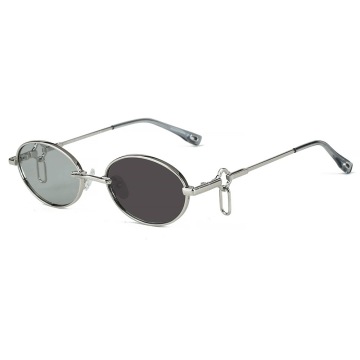 Y2K Oval Metal Frame Photochromic Polarized Sunglasses