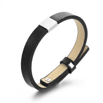 Yiwu Aceon Stainless Steel Adjustable Leather Bracelet