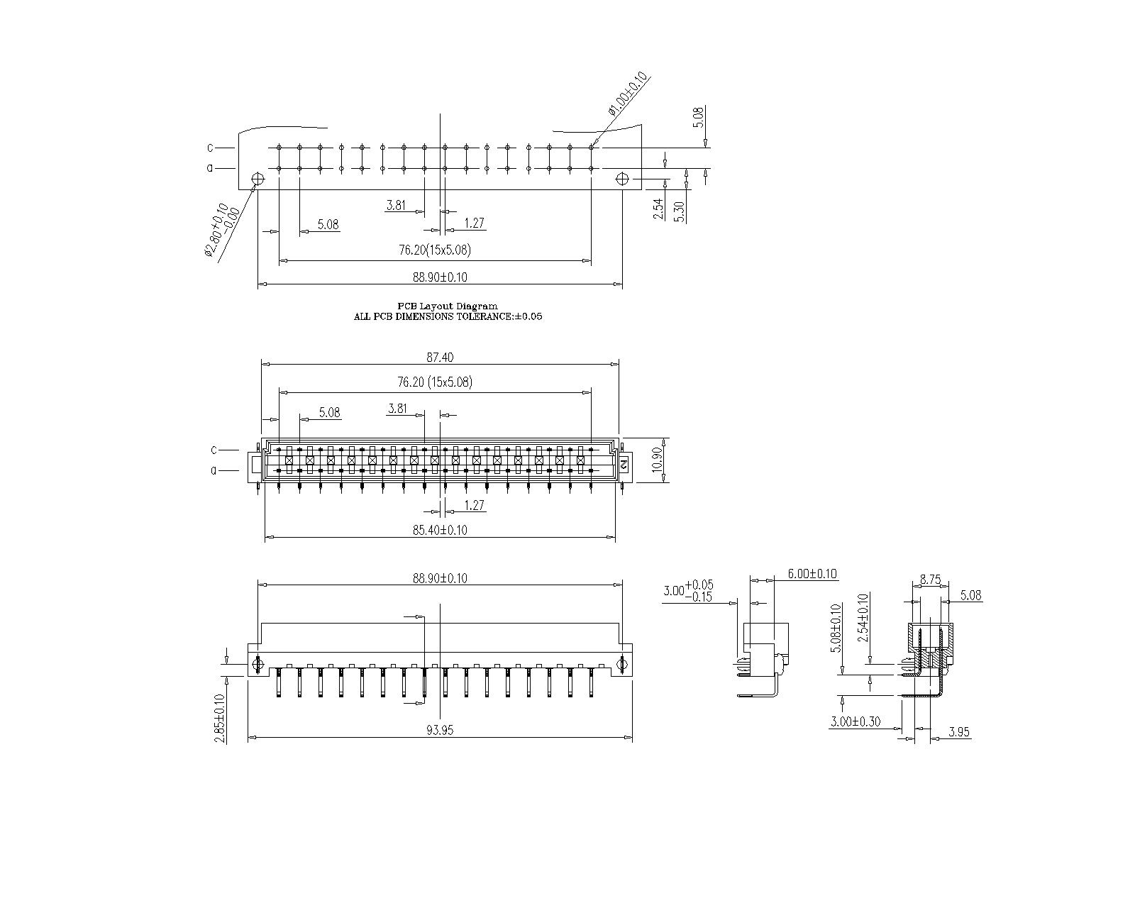 DMR-32-E-I-X-D08 DIN41612 Right Angle Male H32 Type High Power Connectors 32 Positions