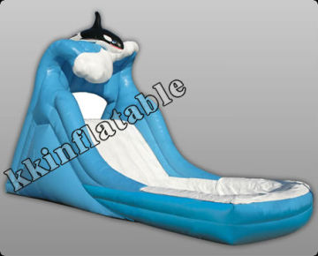 hot sale inflatable dolphin water slide pool