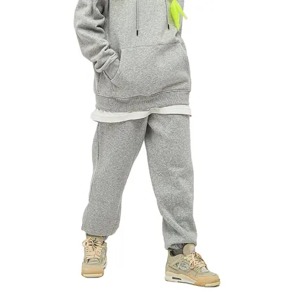 Autumn solid velvet tracksuit pants with bunched feet