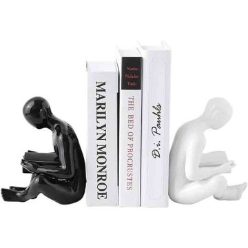 Modern Porcelain Bookends: Vivid Ceramic Characters for Shelving