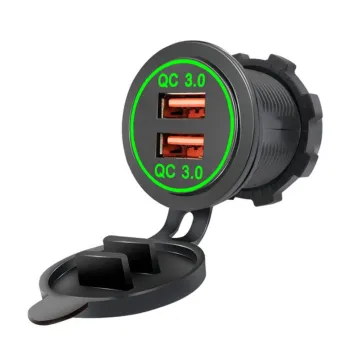 12-24V PC Material Dual QC3.0 Version Car Charger with Voltage Regulator - Fast Charging Technology