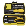 Bộ công cụ thủ công bằng thép không gỉ màu vàng với hộp công cụ
