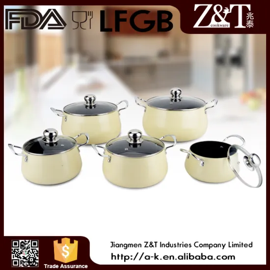 New product belly aluminum colorful cookware set