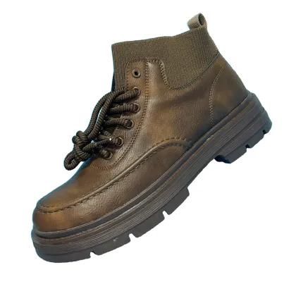 High Top Men's PU Leather Martin Boots Shoes Fashion Walk