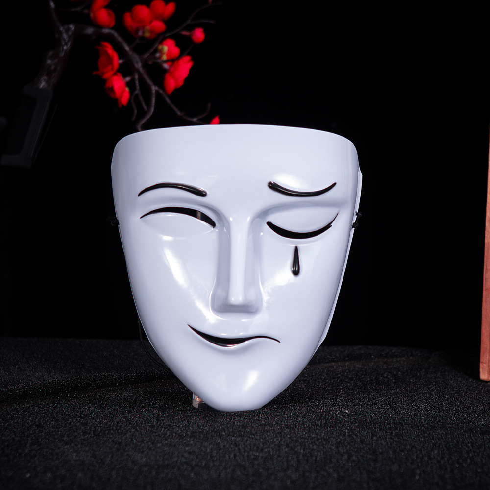 White Wink Tear Tragedy Comedy Mask