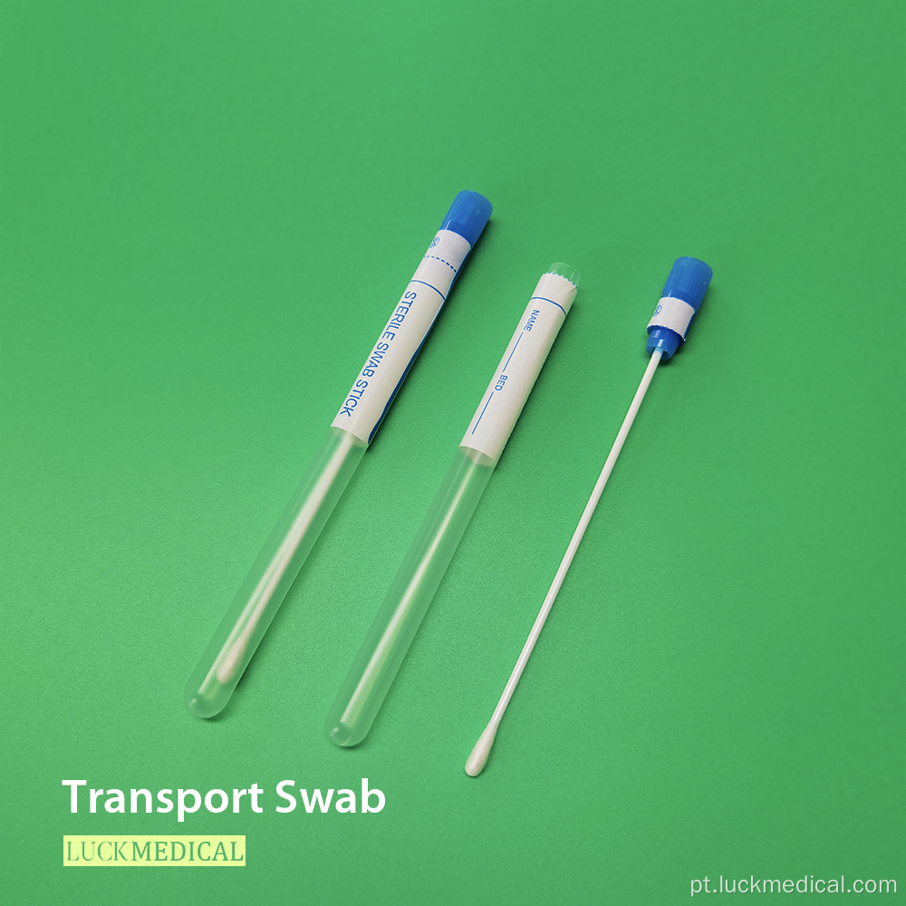 Swab de transporte plástico com tubo com dica de viscose