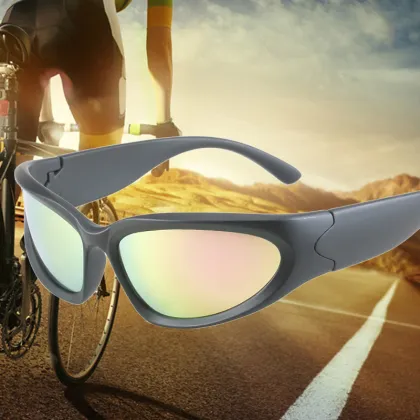 Oval Shape Small Plastic Cycling Men Sport Sunglasses