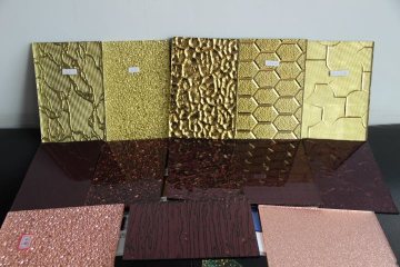 3-6MM Blue / Pink / Green / Amber Patterned Glass Silver Mirror Nashiji / Karatachi / Diamond
