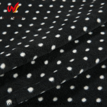 Anti-pilling Anti-Static Black white Polka Dots Polar Fleece Soft Fabric