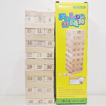 juguete educativo del juego de la torre que cae de madera de los bloques de apilamiento