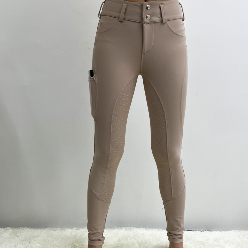 Zipper Button Breeches Women Equestrian Clothing