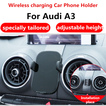 Wireless charging Car Phone Holder Auto-Lock Auto-Releas Phone Stand Car Mount For Audi A3 2019 2020 Car Interior Phone Bracket
