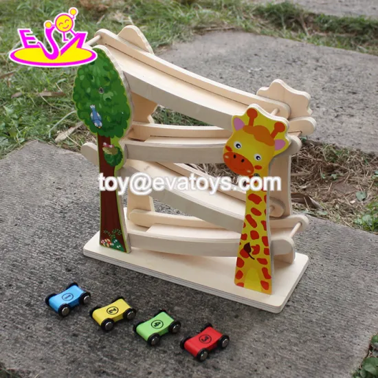 new design funny children wooden ramp racing set W04E044