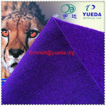 Purple colour knit boiled wool fabric for fashion overcoat