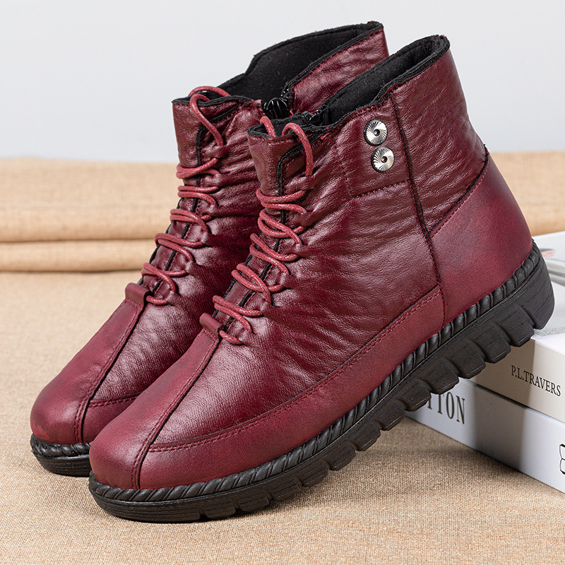 Elderly deep mouthed plush cotton boots