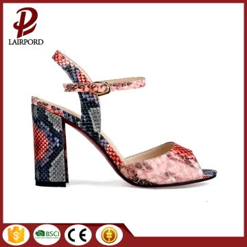 print serpentine covered itself thick heel sandals