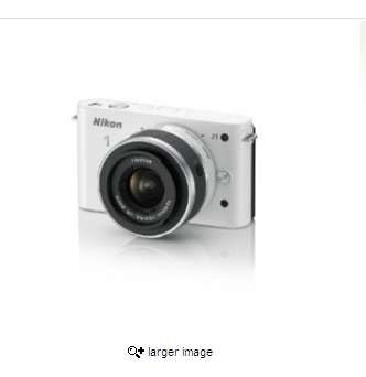 Nikon J1 White Camera with Lens, Bag, Memory Card and Nikon 30-110mm White Lens