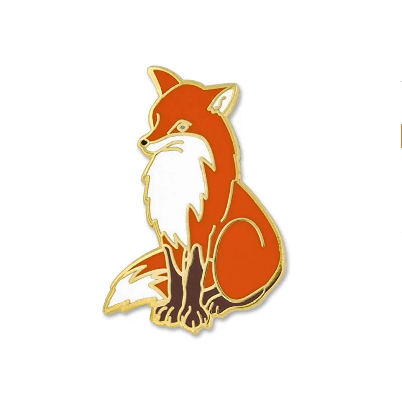 Custom Metal Cartoon Cute Anime Fox Lapel Pin