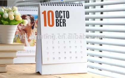 2017 new year calendar hot sale China custom YO coil table calendar with notepad