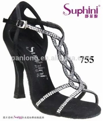 Diamond Black Classic Women Latin Ballroom Shoes