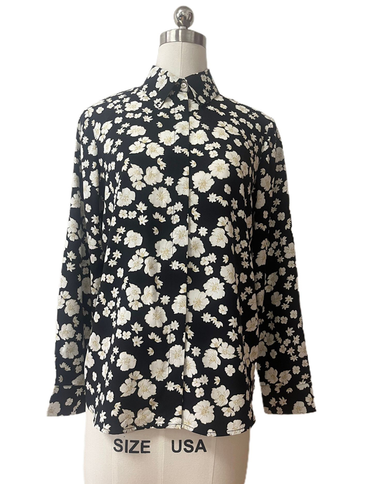 Women's Floral print Collar Shirt Blouse