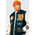 Dunkelgrüne Uni -Baseballjacke