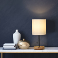 Nightstand Table Lamp With White Fabric Shade