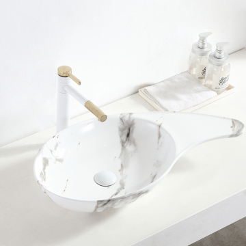 Ceramic Sink with Hydrographic Film Design