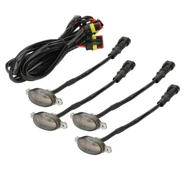 4led Grill Light Eagle Lamp για το μπροστινό μάσκα αυτοκινήτου (καπνιστό πορτοκαλί λευκό)