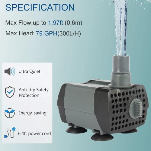 Customized Small Aquarium Submersible HSUP-300 Water Pump