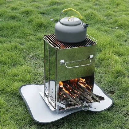 Stainless Steel Bbq Stove Square Shape Camping Utensils