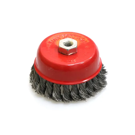 Twisted Wire Wheel - Knot-Linked Cup Brush - Rotating Steel Wire Brush for Angle Grinder