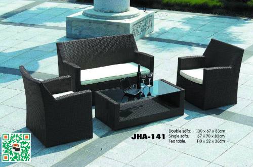 Alfresco Rattan Furniture Modern Sofa Set for Patio Balcony Living Jha-141