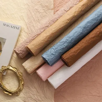 Wholesale Custom Cheap Wrinkled Colorful Kraft Wrapping Paper