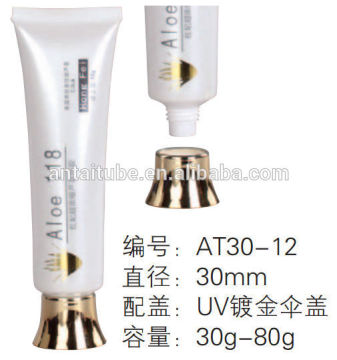 Hot Stamping Surface Handling Plastic Tube With Golden Cap