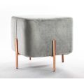 Luxury Upholstered Velvet Osmano Footrest bi lingê metal