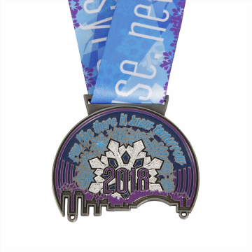 Aangepast Snow Theme Running Game Medal