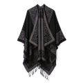 Women's Printed Tassel Open Shawl