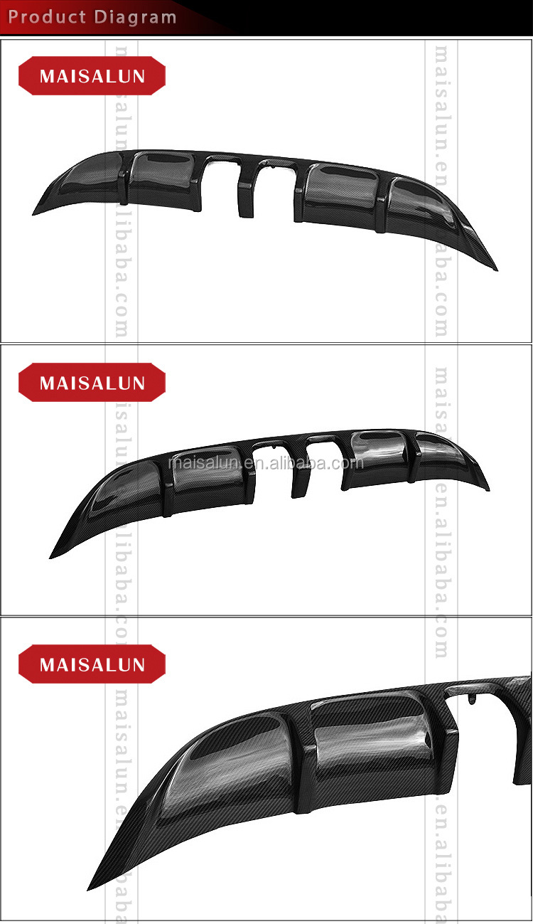 R32 Style Carbon Fiber Rear Bumper Diffuser For Volkswagen Golf Mk5 Mkv ...