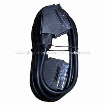 SCART cable, nickel plated