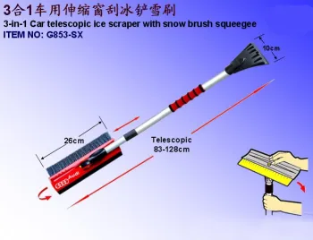 3-in-1 Telescopic Ice Scraper With Snow Brush Squeegee
