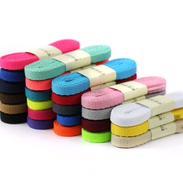 Black and White 8mm Wide Flat Shoelaces for Kids and Adults - Cheap Sneaker and Sport Shoe Laces