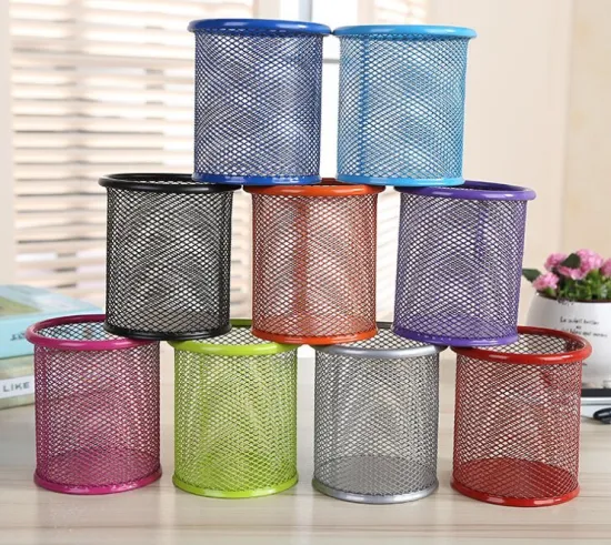 2017 Office Stationery Metal Desktop Pen Holder Set of 3 PCS for Promotional Gift