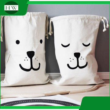 Baby Kids Children cotton canvas Toy Storage Bag Bear Pattern canvas Laundry sack Bag