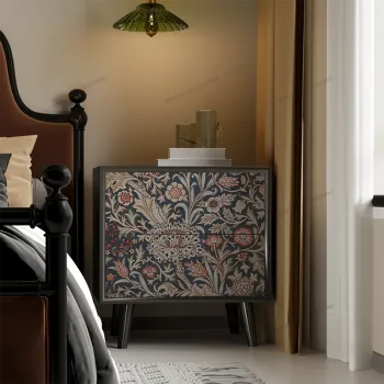 European Style Solid Wood Painted Bedside Table: Retro Light Luxury Storage - No Installation Required for Household Bedroom Furniture
