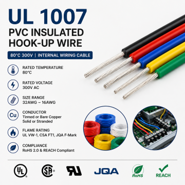 UL 1007 PVC Insulated Hook-Up Wire