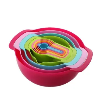 Colorful Nesting Mixing Bowl Set - Rainbow 10pc Mixing Bowl Collection