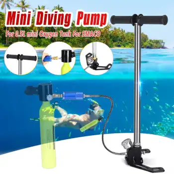 Diving Equipment Mini Hand Operated Pump For 0.5L Mini Scuba Oxygen Air Tank For SMACO Spare Underwater Breathing Accessories